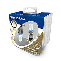 Автолампа галоген Tungsram H1 55W 12V(2 шт. пластикбокс) Megalight Ultra +130% IX, код: 6725725