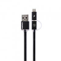 Combo 2-in-1 кабель Lightning/micro USB, 1м black Aurora Combo Remax 300701 высокое качество