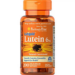 Лютеїн з зеаксантином Puritan's Pride Lutein 6 mg with Zeaxanthin 200 Softgels