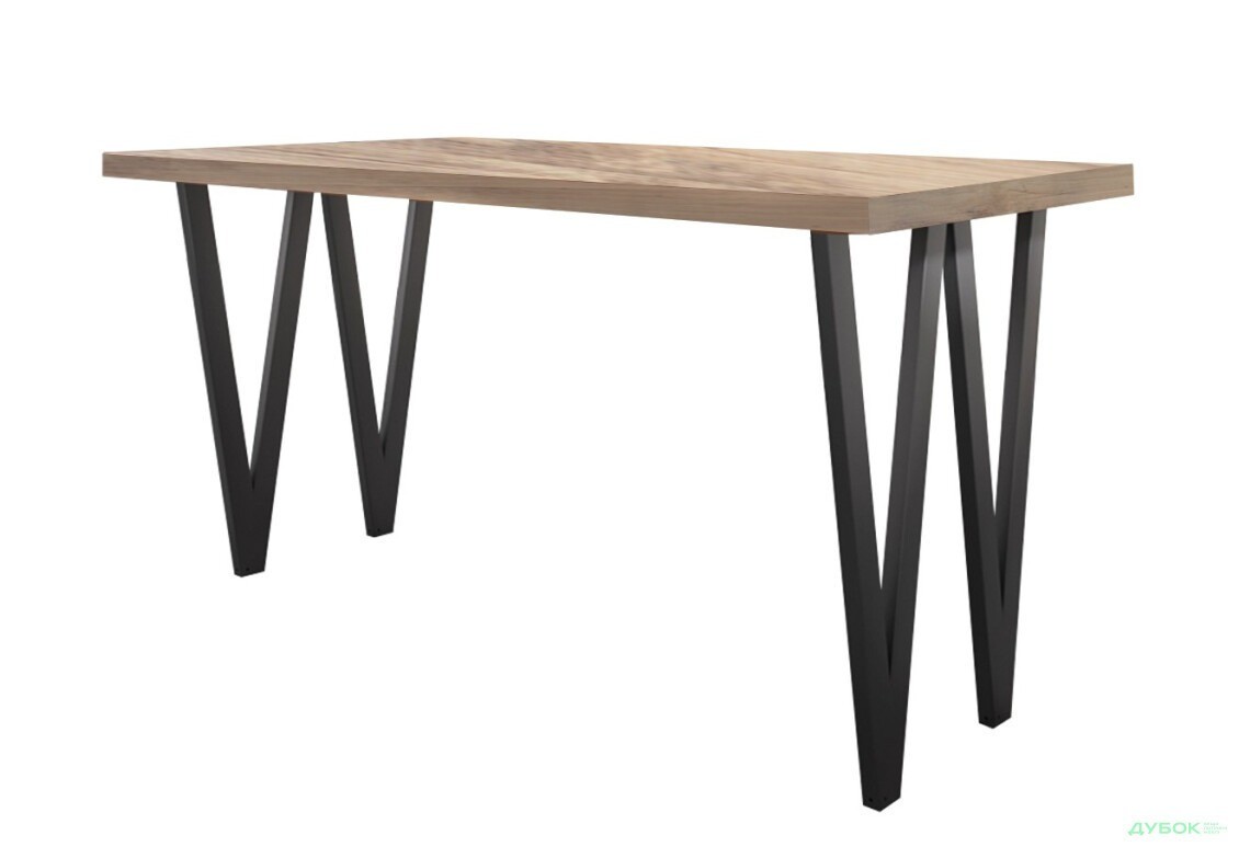 Стіл обідній з металу і ДСП Ві 750/1200/750 Метал-Дизайн Чорний оксамит, фото 1