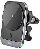 Автодержатель WIWU Freelander Car Magtenic Wireless Charger 15W Черный (CH-314)