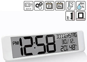 Настінний електронний годинник Technoline WS8120 White | Стильний дизайн, Великий дисплей, Календар, Термометр, Гігрометр, фото 5