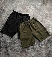 Мужские спортивные шорты классические трикотажные, хаки, чёрные, размер S, M, L, XL