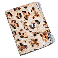 Візитниця шкіряна вертикальна леопардова 19084 Shvigel Різнокольорова