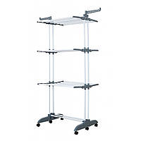 Сушарка для білизни вертикальна Bonro B88 сіра 3 ярусна на колесах складана 42400234