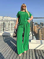 Костюм жіночий прогулянковий з креп-жатки штани і блуза (Батал), фото 3