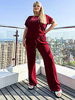 Костюм жіночий прогулянковий з креп-жатки штани і блуза (Батал), фото 8