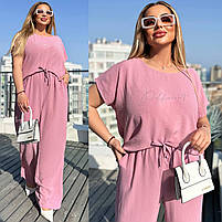 Костюм жіночий прогулянковий з креп-жатки штани і блуза (Батал), фото 10