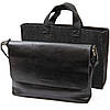 Шкіряна чоловіча прямокутна сумка GRANDE PELLE 11429 Чорний, фото 9