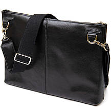 Шкіряна чоловіча сумка для ноутбука GRANDE PELLE 11437 Чорний, фото 2