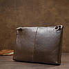 Шкіряна чоловіча прямокутна сумка для ноутбука GRANDE PELLE 11438 Коричневий, фото 10