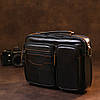 Шкіряна чоловіча сумка Vintage 20469 Чорний, фото 8