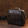 Шкіряна чоловіча сумка Vintage 20469 Чорний, фото 9