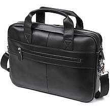 Ділова шкіряна сумка для ноутбука Vintage 20680 Чорний, фото 2