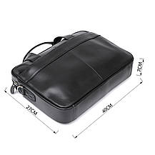 Ділова шкіряна сумка для ноутбука Vintage 20680 Чорний, фото 3