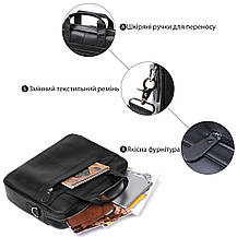 Ділова шкіряна сумка для ноутбука Vintage 20680 Чорний, фото 4