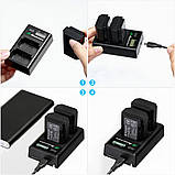 Акумулятор Powerextra 2 Pack NP-FZ100 зі смарт-ЖК-дисплеєм подвійний зарядний пристрій USB, фото 5