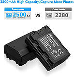 Акумулятор Powerextra 2 Pack NP-FZ100 зі смарт-ЖК-дисплеєм подвійний зарядний пристрій USB, фото 6