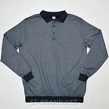 58,60. Чоловіча кофта великого розміру (батал) з довгим рукавом та застібкою на ґудзиках - сіра, фото 5