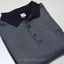 4xl-7xl. Чоловіча кофта великого розміру (батал) з довгим рукавом та застібкою на ґудзиках - сіра, фото 4