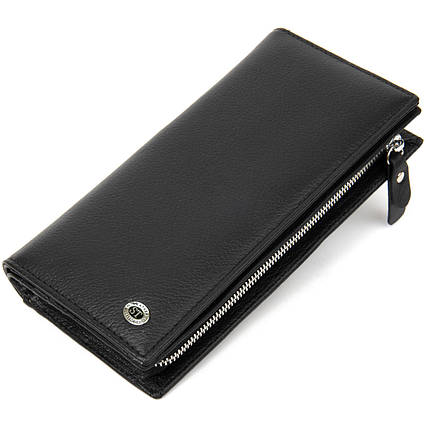 Практичний шкіряний гаманець-клатч ST Leather 19371 Чорний, фото 1