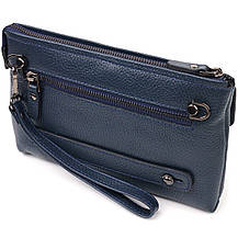 Чоловічий клатч з натуральної шкіри CANPELLINI 21550 Синій, фото 2