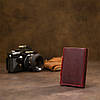 Матове вінтажне портмоне GRANDE PELLE 11454 Бордовий, фото 10