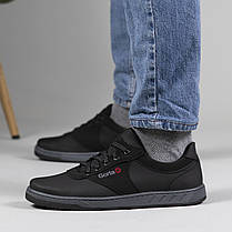 Кросівки чоловічі чорні з прошитою підошвою, фото 2