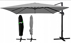 CHOMIK GDÓW ПАРАСОЛЬКА САДОВА   З ЧОХЛОМ "РОМА" 3Х3 М  Z LED  Сірий