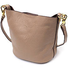 Жіноча сумка з автономною косметичкою всередині з натуральної шкіри Vintage 22364 Бежева, фото 2