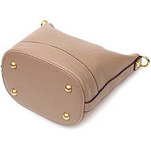 Жіноча сумка з автономною косметичкою всередині з натуральної шкіри Vintage 22364 Бежева, фото 5