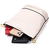 Компактна сумка жіноча з автономною косметичкою всередині з натуральної шкіри Vintage 22365 Біла, фото 8
