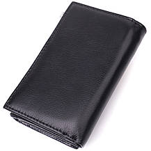 Шкіряний жіночий гаманець у три додавання ST Leather 22488 Чорний, фото 2
