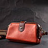 Яркий клатч с интересной защелкой из натуральной кожи Vintage 22424 Оранжевый, фото 9