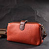 Яркий клатч с интересной защелкой из натуральной кожи Vintage 22424 Оранжевый, фото 10