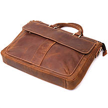 Стильний портфель у вінтажному стилі з натуральної шкіри Vintage 22673 Коричневий, фото 3