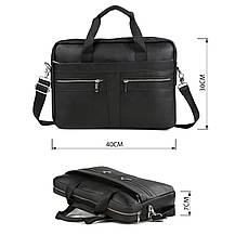 Сумка чоловіча Vintage 14625 шкіряна Чорна, фото 3