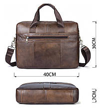 Сумка чоловіча Vintage 14626 шкіряна Коричнева, фото 3