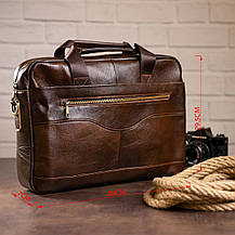 Сумка чоловіча під ноутбук Vintage 14669 Коричнева, фото 4