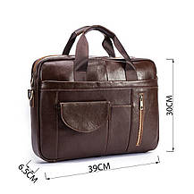 Сумка чоловіча під ноутбук Vintage 14882 Коричнева, фото 3