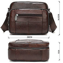 Сумка чоловіча флотар шкіряна Vintage 14988 Коричнева, фото 3