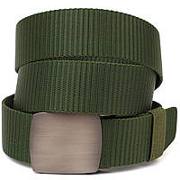 Міцний чоловічий ремінь з металевою пряжкою з текстилю 20595 Vintage Зелений