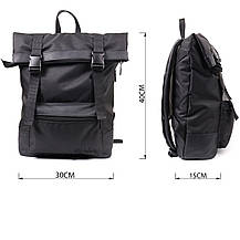 Рюкзак для ноутбука із вставками еко-шкіри FABRA 22582 Чорний, фото 2