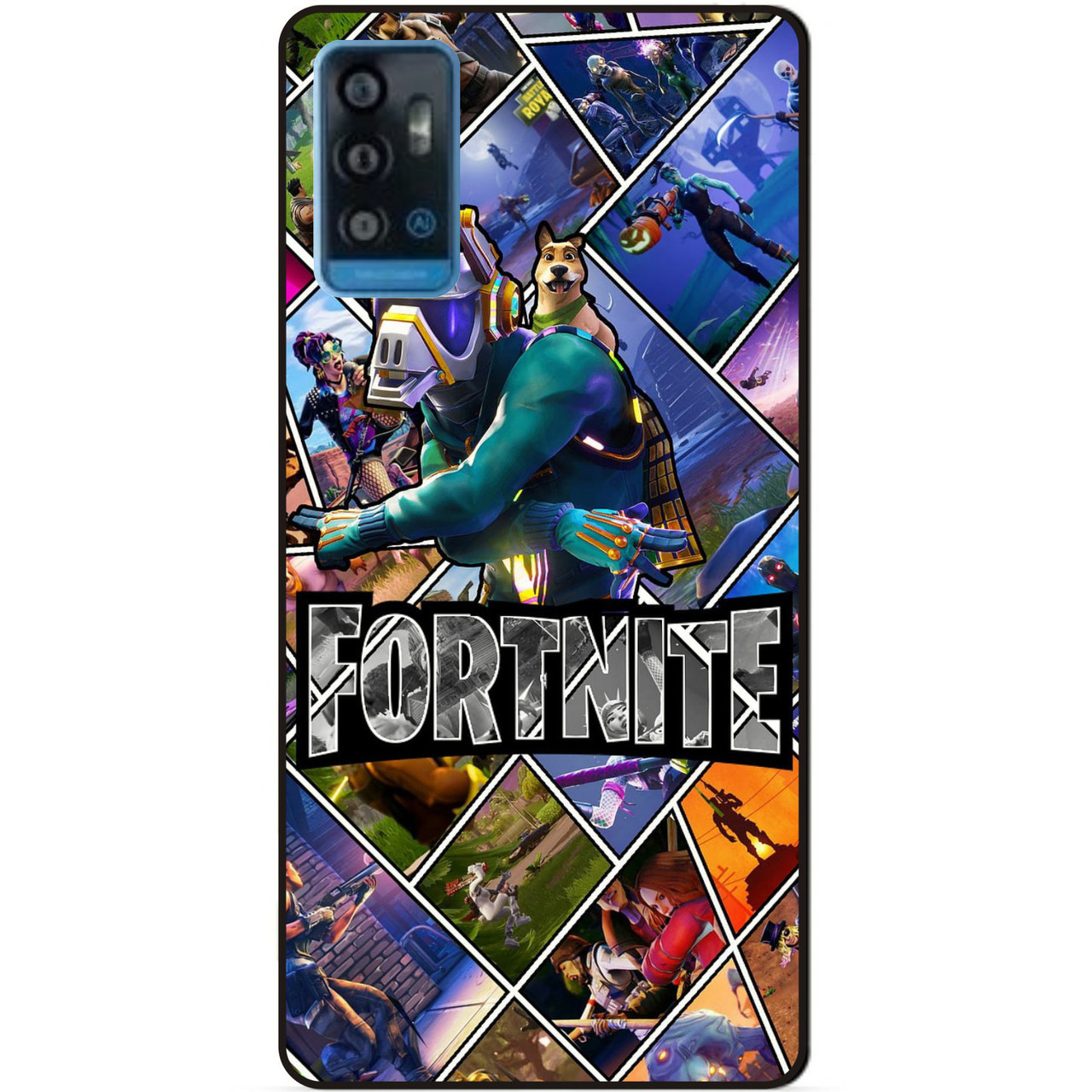 Чехол силиконовый бампер для ZTE Blade A71 с картинкой Фортнайт Fortnite