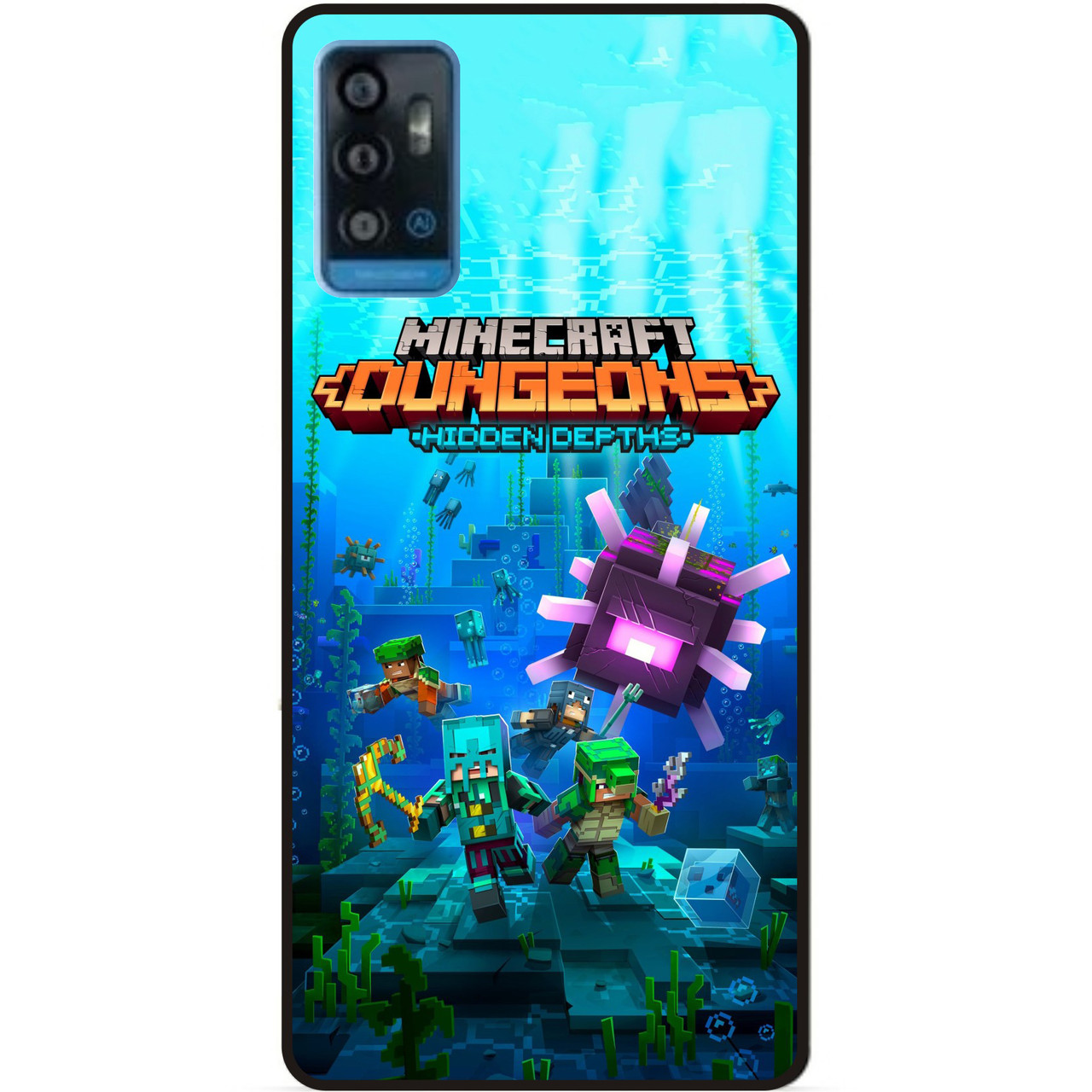 Силіконовий чохол бампер для ZTE Blade A71 з малюнком Майнкрафт Minecraft