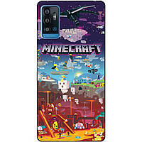 Чехол силиконовый бампер для ZTE Blade A71 игра Minecraft Майнкрафт