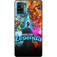 Чехол силиконовый бампер для ZTE Blade A71 игра Майнкрафт Minecraft