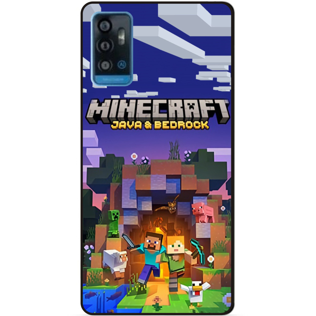 Силіконовий чохол бампер для ZTE Blade A71 з картинкою Майнкрафт Minecraft