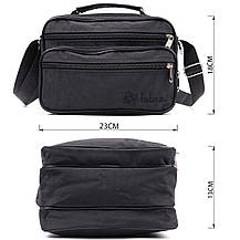 Зручна чоловіча сумка на плече з якісного поліестеру FABRA 22577 Чорний, фото 2