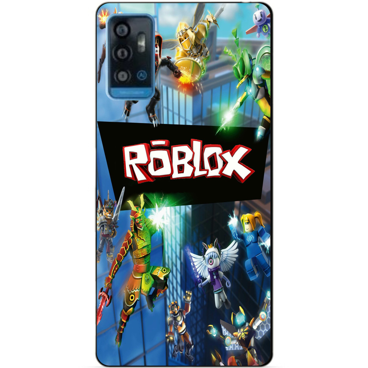 Силіконовий чохол бампер для ZTE Blade A71 з картинкою Roblox Роблокс